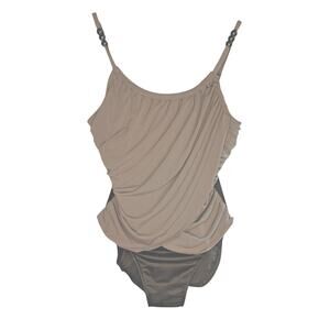 Magic Suit Miraclesuit Underwire Black/Gray Sz 10 Drape Style-Lisa Retail $154